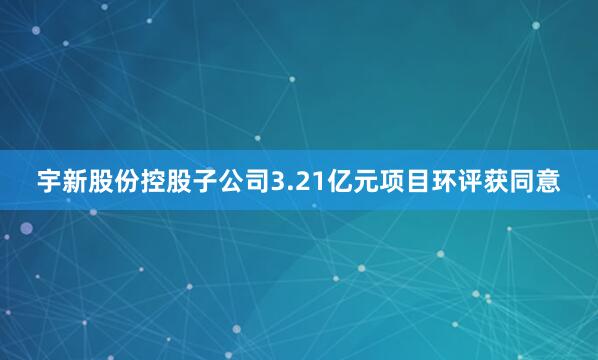 宇新股份控股子公司3.21亿元项目环评获同意