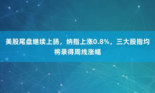 美股尾盘继续上扬，纳指上涨0.8%，三大股指均将录得周线涨幅