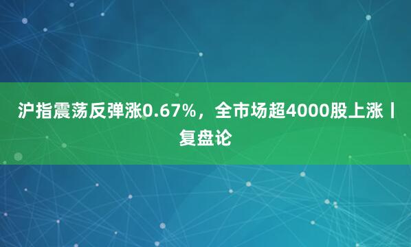 沪指震荡反弹涨0.67%，全市场超4000股上涨丨复盘论