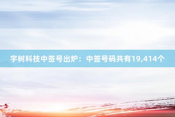 宇树科技中签号出炉：中签号码共有19,414个