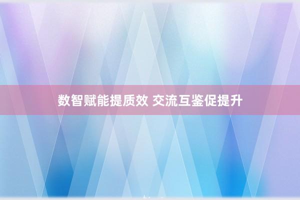 数智赋能提质效 交流互鉴促提升