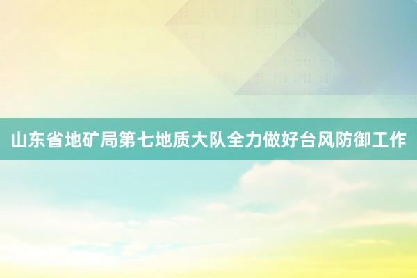 山东省地矿局第七地质大队全力做好台风防御工作