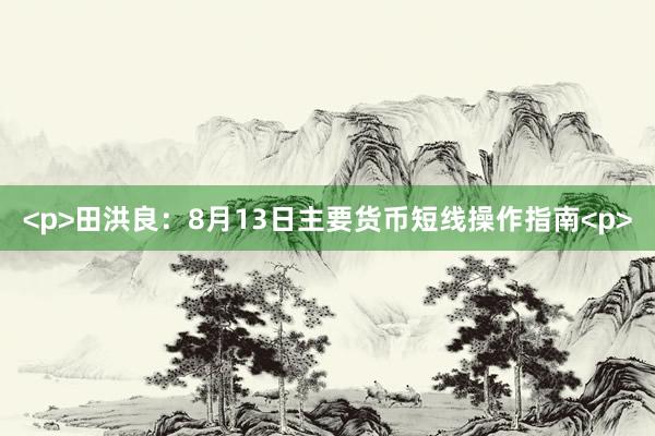 <p>田洪良：8月13日主要货币短线操作指南<p>