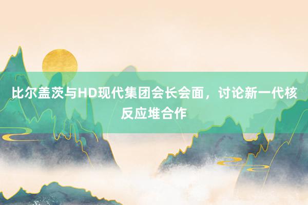 比尔盖茨与HD现代集团会长会面，讨论新一代核反应堆合作