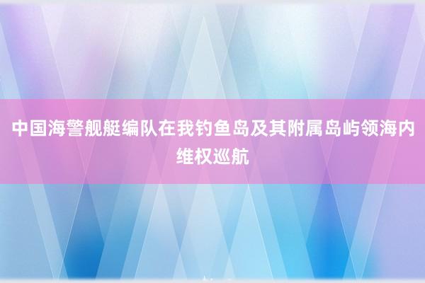 中国海警舰艇编队在我钓鱼岛及其附属岛屿领海内维权巡航