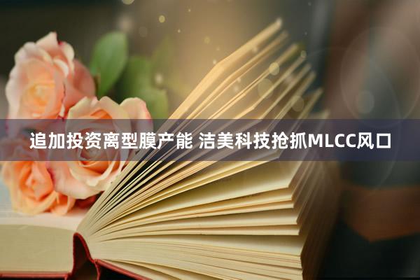 追加投资离型膜产能 洁美科技抢抓MLCC风口