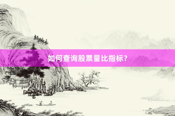 如何查询股票量比指标？