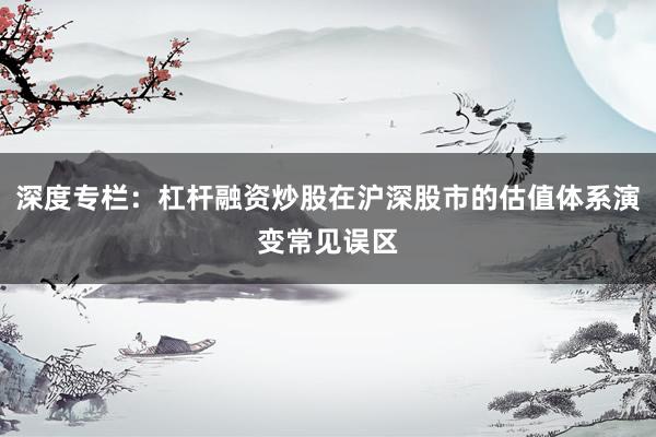深度专栏：杠杆融资炒股在沪深股市的估值体系演变常见误区