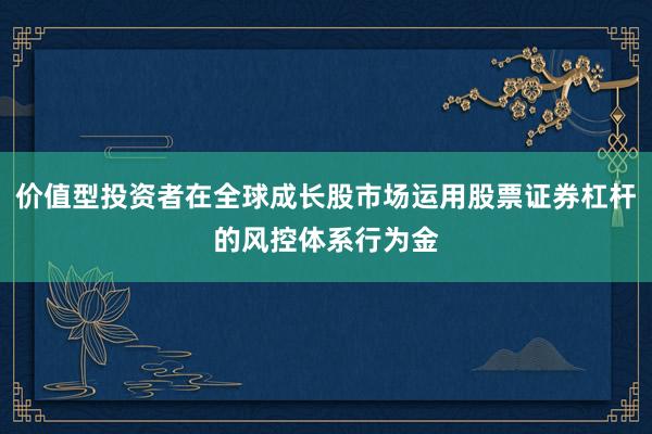 价值型投资者在全球成长股市场运用股票证券杠杆的风控体系行为金