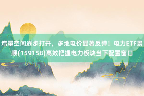 增量空间逐步打开，多地电价显著反弹！电力ETF景顺(159158)高效把握电力板块当下配置窗口