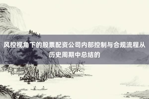 风控视角下的股票配资公司内部控制与合规流程从历史周期中总结的
